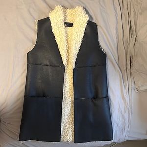 Faux fur suede vest